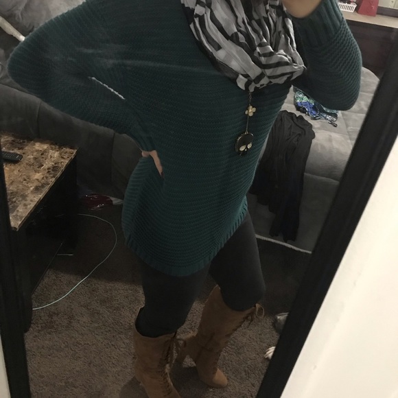 EUC LA Hearts Teal Knit Sweater - Picture 5 of 6